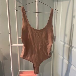 Deep Tan Bodysuit with Low Back